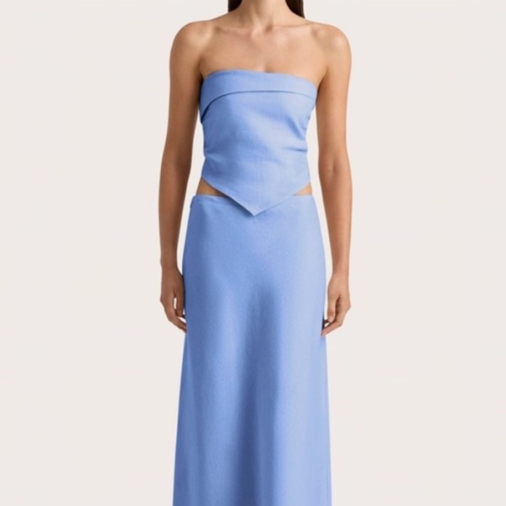 Faithfull the Brand Antibes Top in Mid Blue NWT